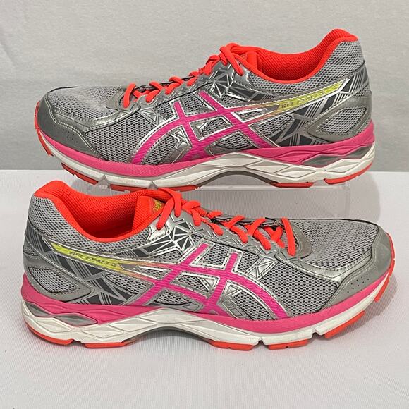 ASICS Running Shoes Womens 9.5 Gel-Exalt 3 Gray Pink Low Top Sneakers Trainers - Picture 1 of 11